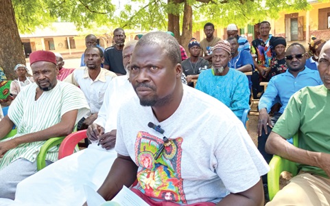 Ibrahim Abu Sunkari Tindaana addressing the media
