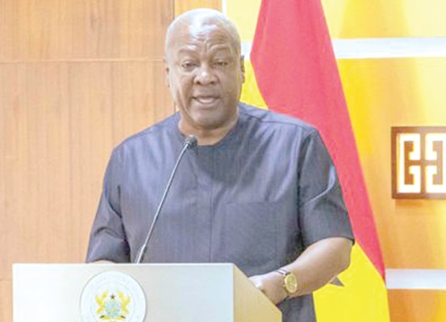 President John Dramani Mahama speaking at the inauguration ceremony