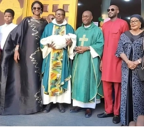 2Baba, Natasha dedicate first child in church ceremony