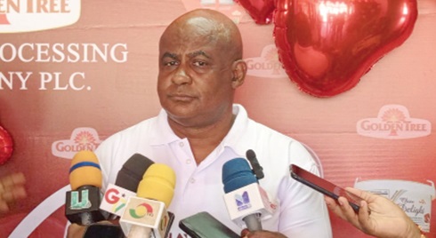 Osei Kwame Griffiths, Deputy Managing Director for Operations of Cocoa Processing Company, speaking to journalists