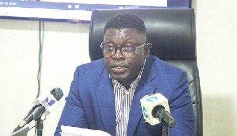 Andrew Ackah, CEO of the Advertising Association of Ghana, addressing the media at the event  Picture: CALEB VANDERPUYE