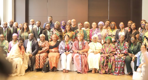 Dr Afisah Zakariah (seated 7th from right), Chief Director, Ministry of Gender, Children and Social Protection, with other dignitaries and participants in the event. Picture: EDNA SALVO KOTEY