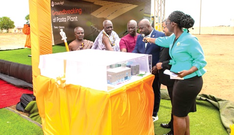 Dignitaries and stakeholders at the groundbreaking ceremony of the Pasta Factory in October 2025