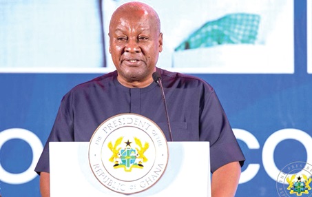 President John Dramani Mahama speaking at the summit