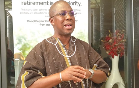 Kwesi Afreh Biney, Director General of SSNIT, speaking at the event
