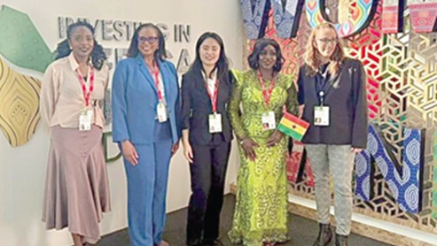 Dr Hanna Louisa Bisiw-Kotei (2nd from right), Administrator of the Minerals Development Fund, with some dignitaries at the Association of Women in Mining Africa Leadership Awards and Conference in Cape Town, South Africa