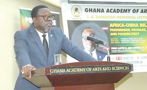  Prof. Lloyd G. Adu Amoah delivering the lecture. Picture: ERNEST KODZI 