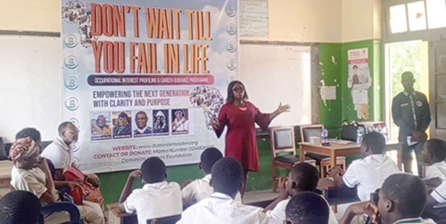 Martha Akoibea Anang taking the students through the session.