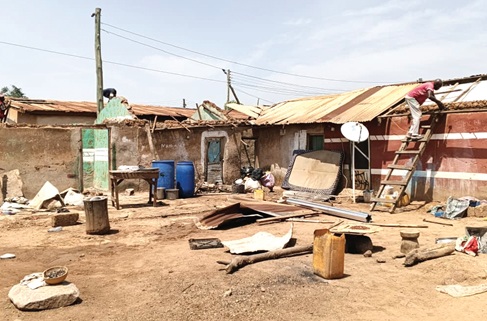 Some of the houses which were affected