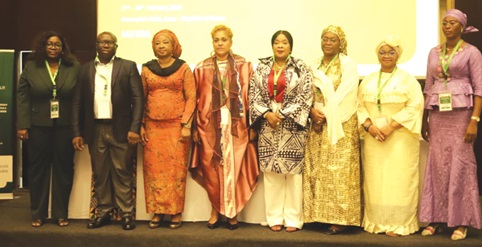 Sandra Oulaté Fattouh (4th from left), Director of the ECOWAS Gender Development Centre, with Dr Afisah Zakariah (3rd from left), Chief Director, Ministry of Gender, Children and Social Protection, and other dignitaries at the meeting Picture: EDNA SALVO KOTEY