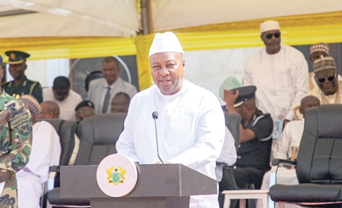 Flashback: President Mahama adddressing some Muslims in Accra