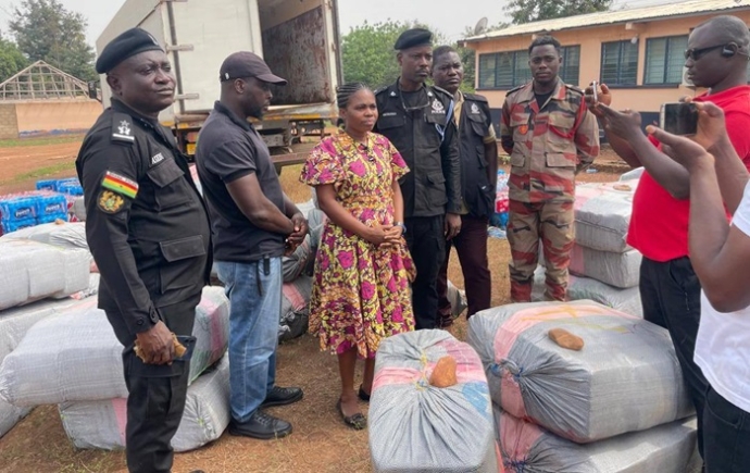Police uncover suspected cannabis hidden in water cartons, value exceeds GH¢1.4 million
