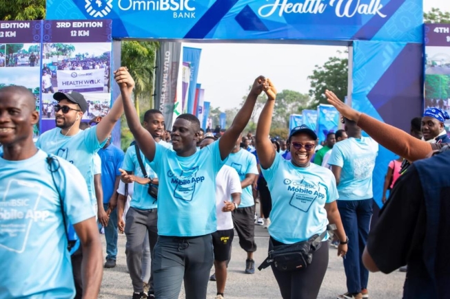 OmniBSIC Bank marks 10th health walk with major turnout at Legon Stadium