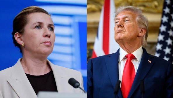 Denmark's Prime Minister Mette Frederiksen (left) delivered New Year's speech at Marienborg in Kongens Lyngby, Thursday, January 1, 2026