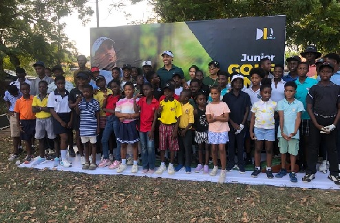 Some of the kids who participated in the Junior Golf Clinic by the Danny List Foundation