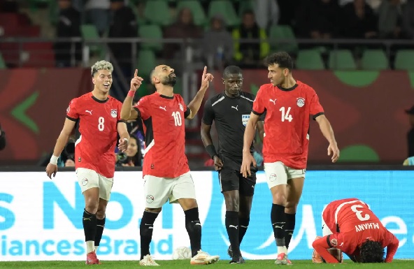 Mohamed Salah (with hands raised) will lead Egypt against Côte d’Ivoire on Saturday
