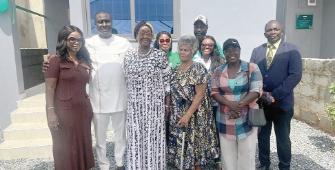 Joseph Magnus Marteye (2nd from left), CEO of Joberg Ghana Limited , with Mary Grunitzky,(3rd from right) , the beneficiary, and other members of the Joberg Foundation