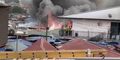 Dozens of shops razed as fire breaks out near Circle VVIP Station