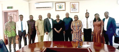 Dr Clement Apaak (5th from right), Deputy Education Minister, with the stakeholders after the meeting
