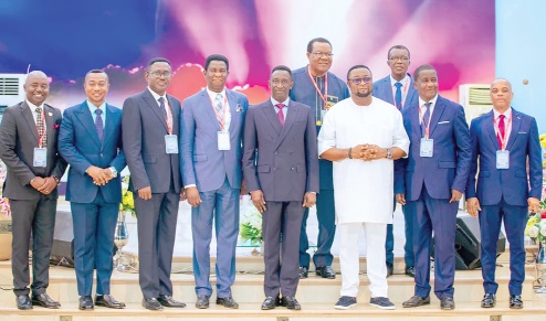 Elvis Afriyie Ankrah (3rd from right) with other executive members of the CAC