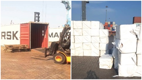 The consignment containing the suspected illegal drugs at the Takoradi Port