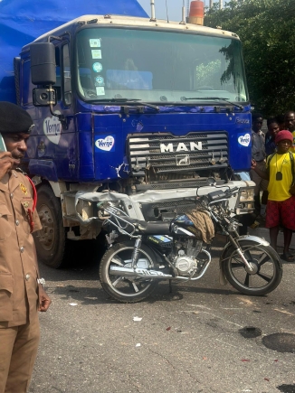 Motorcyclist killed in collision with truck at Anyaa Market