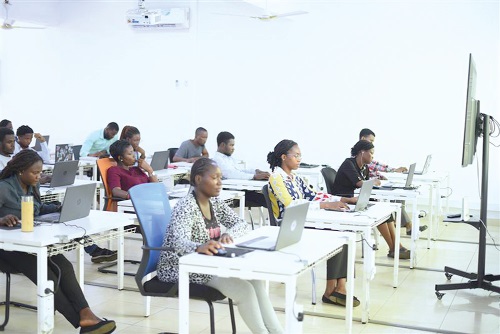 Some of the youth at one of the training sessions