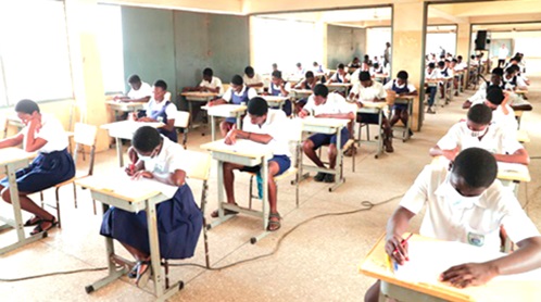 Some 2025 WASSCE candidates writing the examination