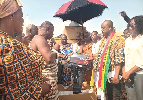 The council unveiled the first set of outboard motors as part of its programme to afford fishermen easy access to inputs