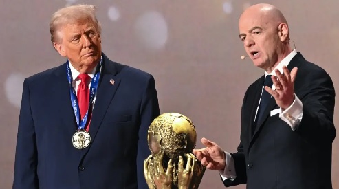 Fifa president Gianni Infantino awarded Donald Trump the inaugural FIFA Peace Prize at the 2026 World Cup draw in December