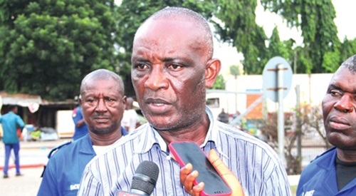 Drumond Ekow Gaisie, National Guard Commander, GPRTU, in an interview with the media. Picture: ERNEST KODZI 