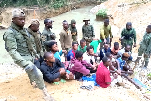 The 13 arrested illegal miners
