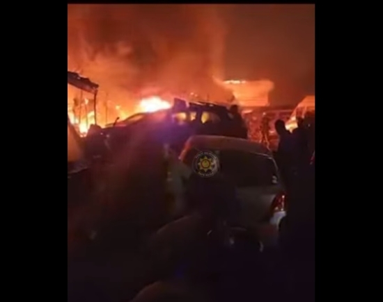 Fire guts vehicles and containers at Sofoline auto workshop