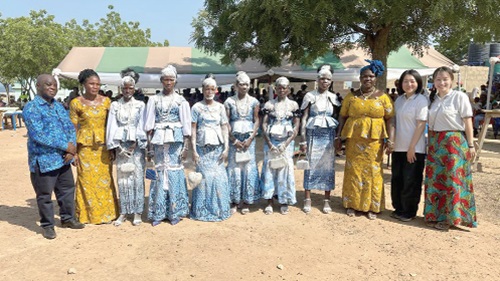 Emmanuel Obeng (left), Country Director of JOICFP, with the graduates and other dignitaries at the ceremony