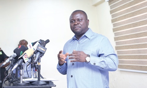 Albert Dwumfour, Presdient of GJA, addressing the press conference. Picture: BENEDICT OBUOBI