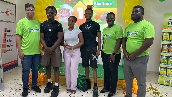 Top three winners of the My Voice My Identity Season 4, My Shaltoux Moment contest with staff of Shalina Healthcare.