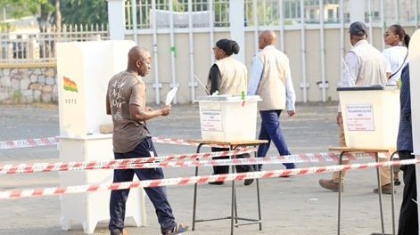 A delegate casting his vote in an internal election of a political party