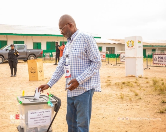 Kennedy Agyapong cast ballot at Assin Central constituency in NPP presidential primary 