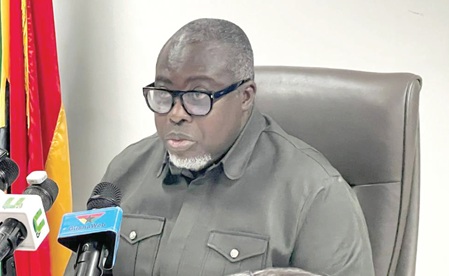 Anthony Kwasi Sarpong, Commissioner-General of GRA, speaking to the media 