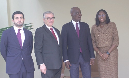 Andrea De Bono Sant Cassia (left), Malta’s Deputy High Commissioner to Ghana, Ronald Micallef (2nd from left) Malta’s High Commissioner to Ghana, Haruna Iddrisu (3rd from left), Minister of Education, and Feranmi Iyanda (right), the Director of Programmes at Step Up Nigeria, during the launch of Project ETHICS
