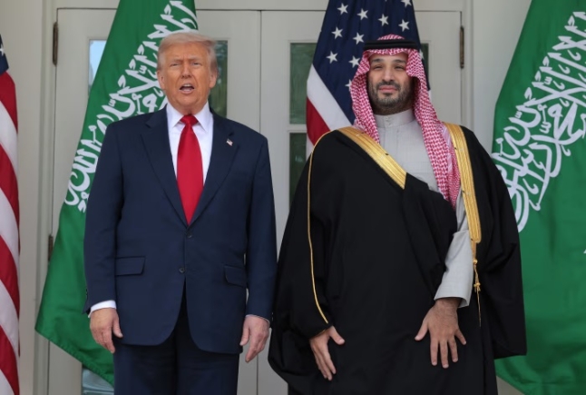 President Trump with Saudi Crown Prince Mohammed bin Salman at the White House last November. Chip Somodevilla/Getty Images