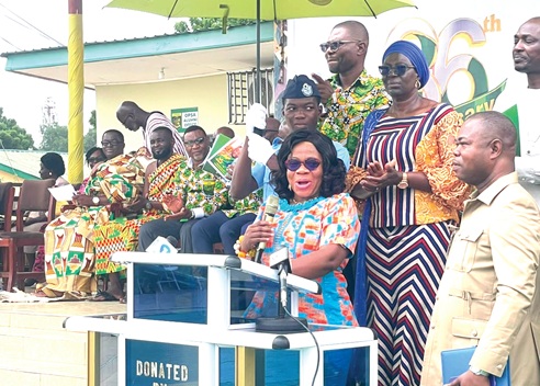 Professor Smile Dzisi, the Deputy Director-General, Ghana Education Service, delivering a speech on behalf of the Minister of Education, during the graduation ceremony