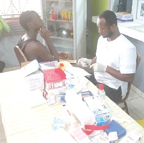 Boxer Jon Power undergoing medicals tests at La-Paz Community Hospital
