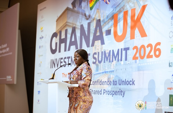 Elizabeth Ofosu-Adjare, Minister of Trade, Agribusiness and Industry speaking at the event