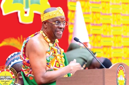 Alban Sumana Kingsford Bagbin, Speaker of Parliament, speaking at the event