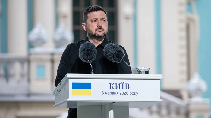 Zelensky spoke at a joint press conference with Nato Secretary General Mark Rutte in Kyiv on Wednesday