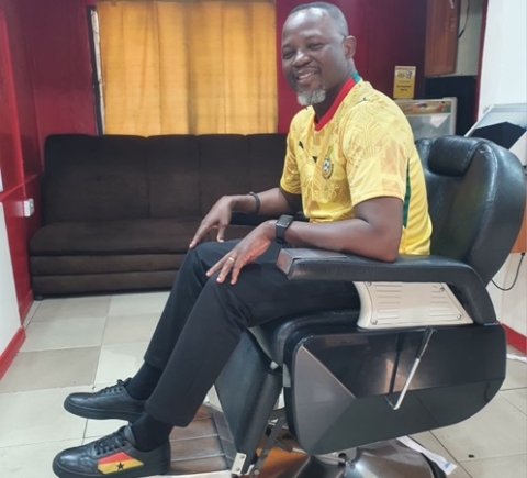 The writer in a Black Stars jersey ready to cheer the team during the upcoming World Cup