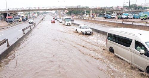 Flooded roads