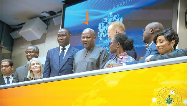 President Mahama rings London bell as GSE hits world's top two