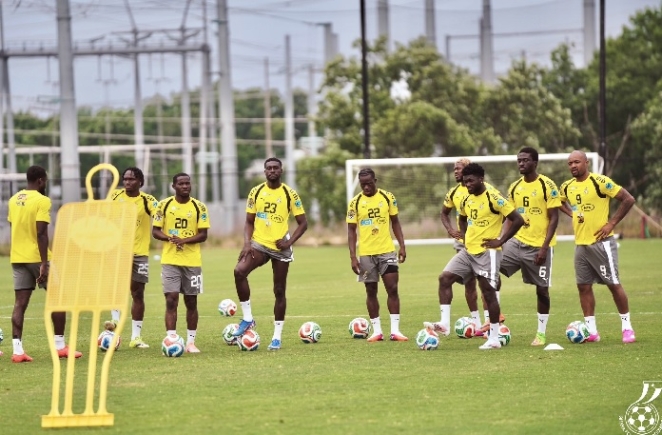 Men for the job: (From left) Skipper Jordan Ayew, Jerome Opoku, Antoine Semenyo and Ernest Nuamah preparing to face Panama in Toronto